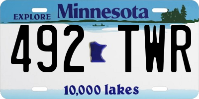 MN license plate 492TWR