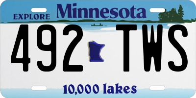 MN license plate 492TWS