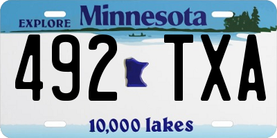 MN license plate 492TXA