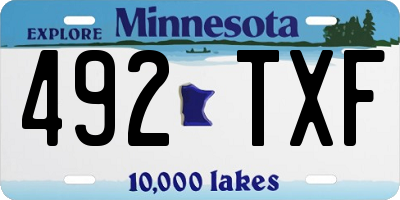 MN license plate 492TXF