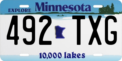 MN license plate 492TXG