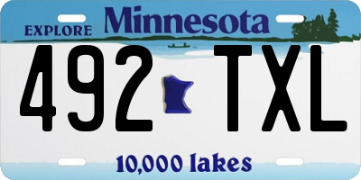 MN license plate 492TXL