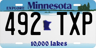 MN license plate 492TXP