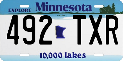 MN license plate 492TXR