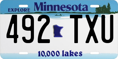 MN license plate 492TXU