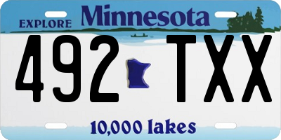 MN license plate 492TXX
