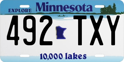 MN license plate 492TXY