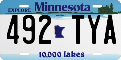 MN license plate 492TYA