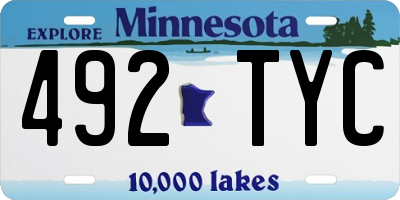 MN license plate 492TYC