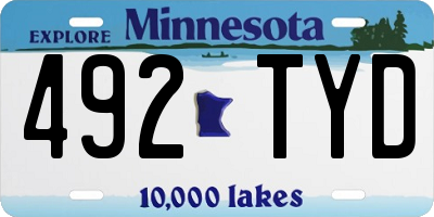 MN license plate 492TYD