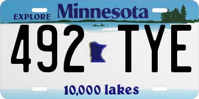 MN license plate 492TYE