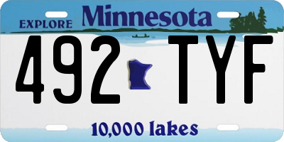 MN license plate 492TYF