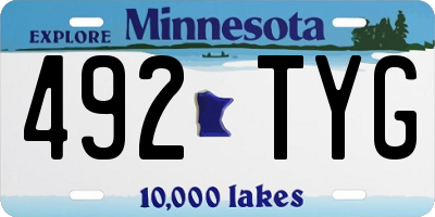 MN license plate 492TYG