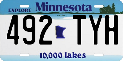 MN license plate 492TYH