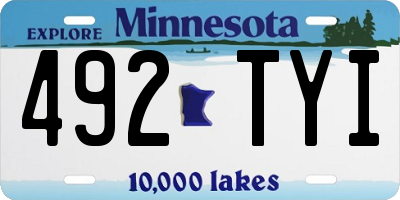 MN license plate 492TYI
