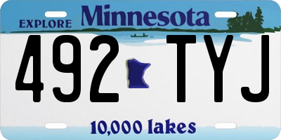 MN license plate 492TYJ