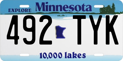 MN license plate 492TYK
