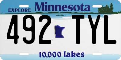 MN license plate 492TYL