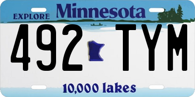 MN license plate 492TYM