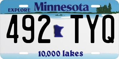 MN license plate 492TYQ
