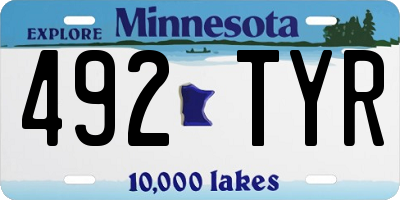 MN license plate 492TYR