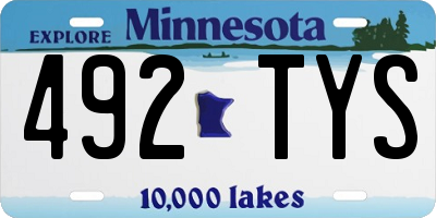 MN license plate 492TYS