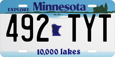 MN license plate 492TYT