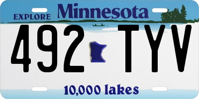 MN license plate 492TYV