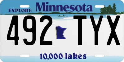 MN license plate 492TYX