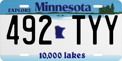 MN license plate 492TYY