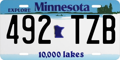 MN license plate 492TZB