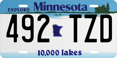 MN license plate 492TZD