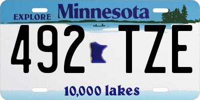 MN license plate 492TZE