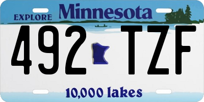 MN license plate 492TZF