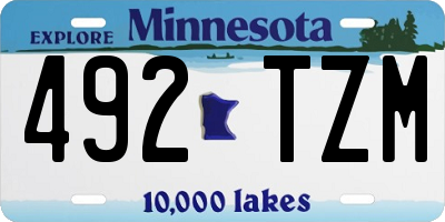 MN license plate 492TZM