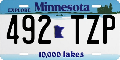 MN license plate 492TZP