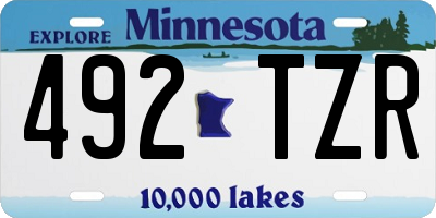 MN license plate 492TZR