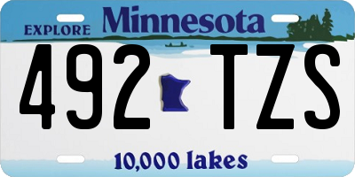 MN license plate 492TZS