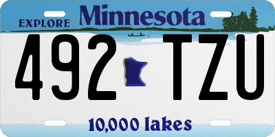 MN license plate 492TZU