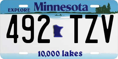 MN license plate 492TZV
