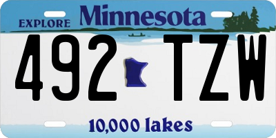 MN license plate 492TZW