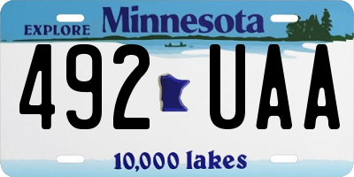 MN license plate 492UAA