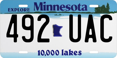 MN license plate 492UAC