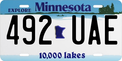 MN license plate 492UAE