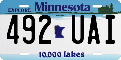MN license plate 492UAI