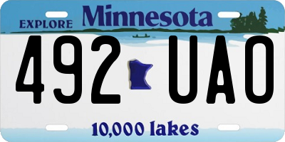 MN license plate 492UAO