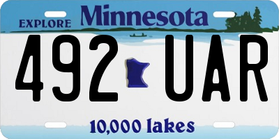 MN license plate 492UAR