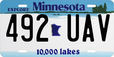 MN license plate 492UAV