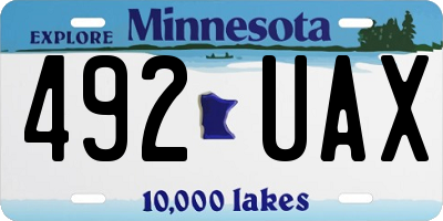 MN license plate 492UAX