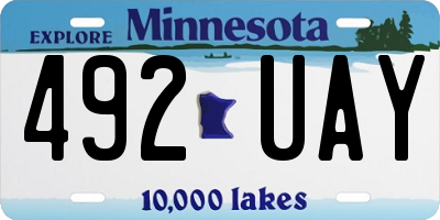 MN license plate 492UAY